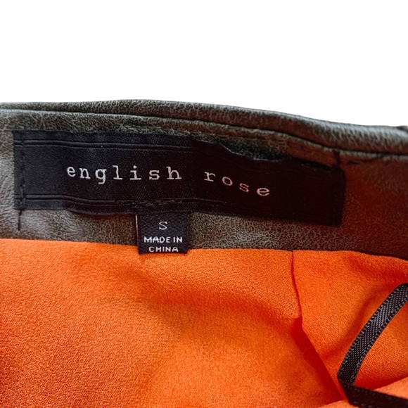 NWOT English Rose Faux Leather Orange Fishnet Mini Skirt Juniors - Picture 3 of 11
